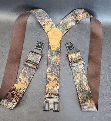 Men's Perry 2  Suspenders Realtree Camouflage Adjustable Elastic Hook On USA • $14.99