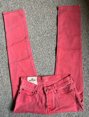 Ladies Coral Coloured Hollister Skinny Jeans - W30 L32 • £4