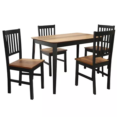 5 PCS Mid Century Modern Dining Table Set 4 Chairs W/Wood Legs For Dining Room • $309.98