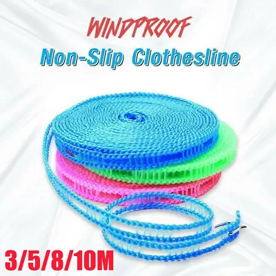 £3.46 • Buy Portable Clothes Line Washing Rope Non Slip Laundry Clothesline Travel Camping