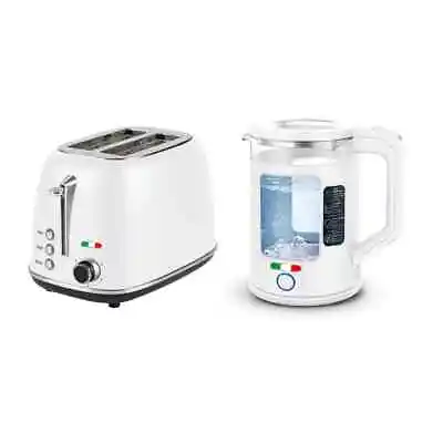 Vintage Electric 1.7L Glass Kettle And 2 Slice Toaster Combo Stainless Steel • $99.99