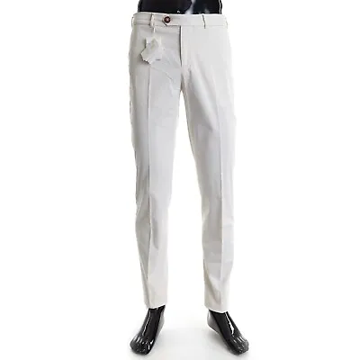 BRUNELLO CUCINELLI 595$ Off White Italian Fit Trousers - Pima Cotton Gabardine • $530