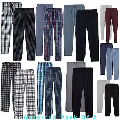 Mens M&S 2 Pack Pure Cotton Plain Jersey Stretch Pyjama Loungewear Trousers PJs • £13.99