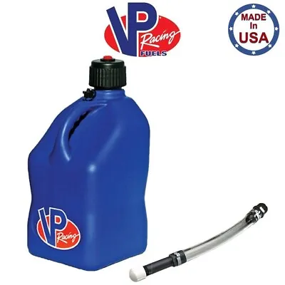 VP Racing Blue 5.5 Gallon Square Utility Jug Gas Can & Deluxe Fill Hose USA-Made • $53.99