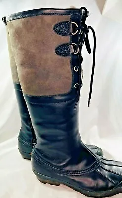 Ugg Black & Grey EVENT Leather Boots Waterproof Australia Size 7.5 US S/N 3228  • $99.99