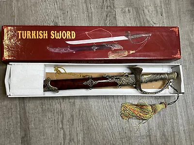 New In Box CN926828 Turkish Sword 14” Blade Antique Bronze Metal Handle • $28