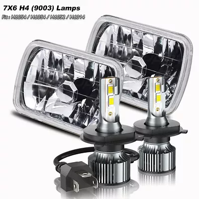 7 X6  Inch Sealed Beam Headlight Conversion High/Low Beam+ 100W H4 LED • $160.99