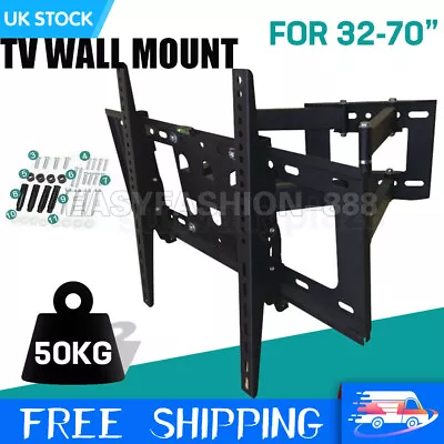 Full Motion Wall Mount Bracket Swivel Tilt For 32 40 47 50 55 60 65 70  Inch TV • £24.99