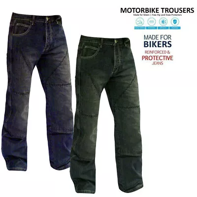 Durable Mens Motorcycle Jeans Aramid Protective Lining Armoured Motorbike Pants • $54.29