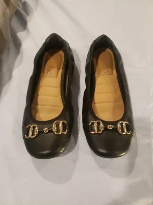 ME TOO Women's Black Leather Ballet Flats Shoes Black Size 6 • $17.99