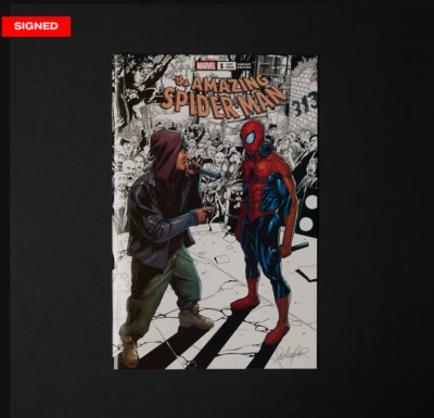 THE AMAZING SPIDER-MAN (2022) #1 EMINEM VARIANT Comic Book SIGNED COMIC • £674.22