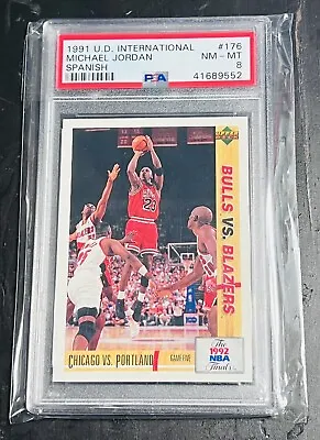 1991 Upper Deck International Spanish Michael Jordan #176 PSA NM-MT 8 • $17