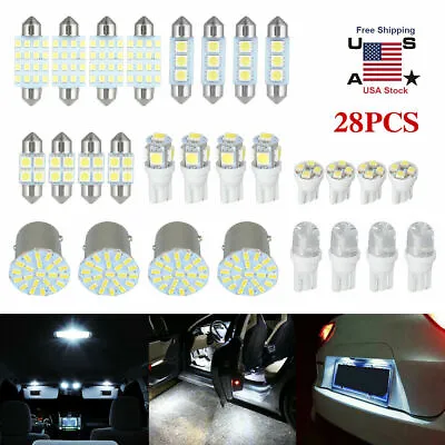 $8.99 • Buy 28pcs LED Interior Lights Bulbs Kit Car Trunk Dome License Plate Lamps 6000K Set