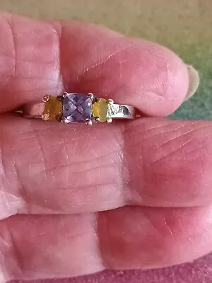 £15.40 • Buy Crystal Opal   And Purple Spinel Ring.