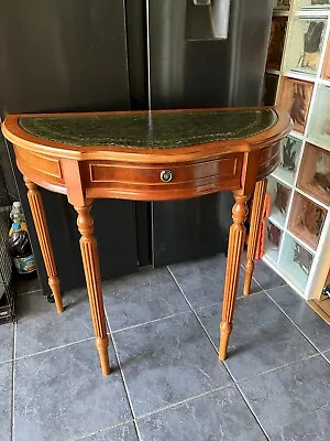 Antique Vintage Demi-lune Half Moon Hall Console Table With Drawer • £49