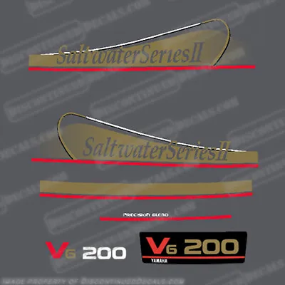 Fits Yamaha 200hp Saltwater Series II Precision Blend Decals - Gold Partial Kit • $109.95