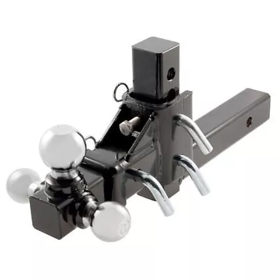 3 Way Tri Ball Adjustable Solid 2  Receiver Triple Drop Turn Tow Hitch Mount • $96.99