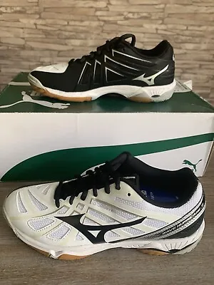 BRAND NEW Mizuno WAVE HURRICANE 3 Women's Volleyball Shoe Blk/Wht Size 6.5 NWOB • $42.50