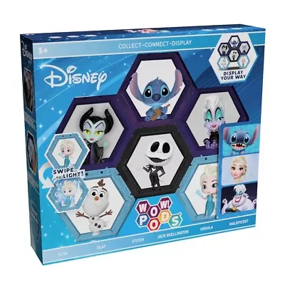 Disney Wow Pods 6 Pack Elsa Olaf Stitch Jack Ursula Light Up Display • £26.99