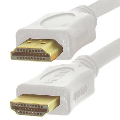 £4.24 • Buy Quality White V2.0 HDMI Cable High Speed FULL HD 4K 3D ARC GOLD Short Long Lead