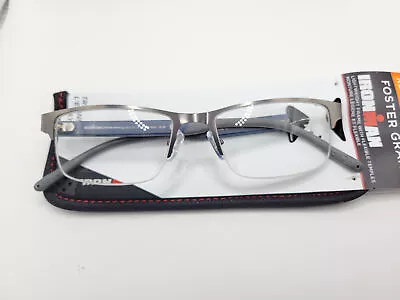 Foster Grant Ironman IM1001 Half-Frame Reading Glasses 53□17-147 Choose Strength • $19.95