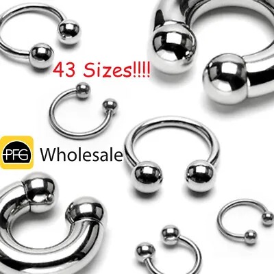 $6.49 • Buy Steel Horseshoe Bar Circular Barbell Ear Nose Nipple Septum Helix Ring Earring