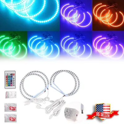 RGB Multi-Color LED Angel Eye Halo Rings For BMW E39 E46 3 5 7 Series Headlights • $29.99