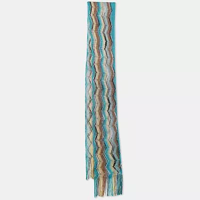 Missoni Multicolor Zig Zag Knit Fringed Scarf • $269.85