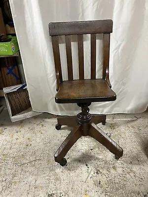 Vtg C.1920-30's Swivel- Rolling - Office Chair Small • $149