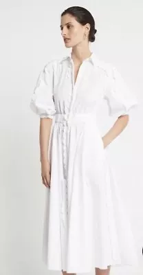 BNWOT Sass Bide White Heaven Knows Cotton Midi Dress Size 12 • $199.99