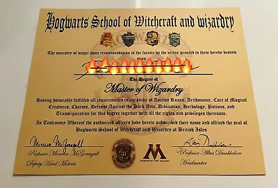 $15 • Buy Harry Potter/ Hogwarts Certificate/diploma/print - Personalized With Name 