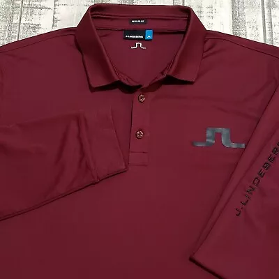 J.LINDEBERG TOUR TECH POLO Shirt Men XL Regular Fit Long Sleeve Golf Performance • $39.99