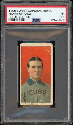 1909-11 T206 Sweet Caporal 150/30 Baseball Frank Chance Portrait Red PSA 1.5 • $425