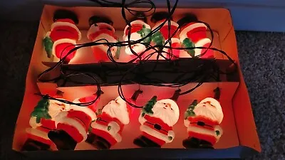 Vintage Kurt Adler Christmas Santa Plastic Tree String Lights Tested And Working • $22.49