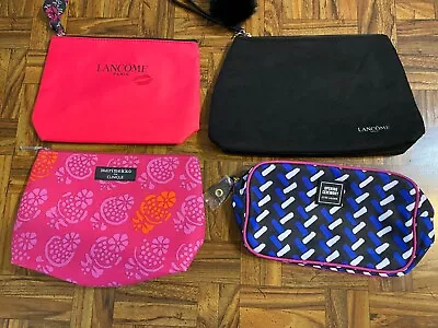 New LOT 4 Different Mixed Fabric Mod Retro Cosmetic Make Up Bags Lauder Lancome • $9.99