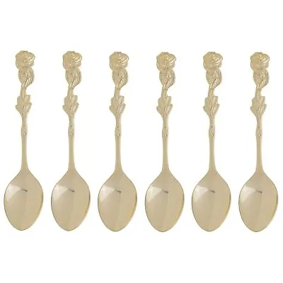 HIC 4.5  Rose Design Gold Plated Demi Spoon - Stirring Coffee Espresso Demitasse • $19.99