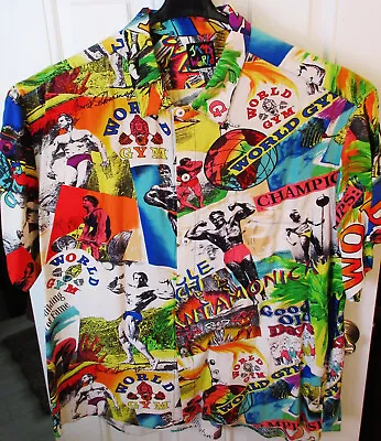 Super Rare Jams World Of Hawaii   Arnold Schwarzenegger-world Gym   Xxl Rayon Ec • $695