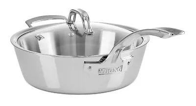 Viking Contemporary 3-Ply Stainless Steel 3.6 Qt. Saute Pan With Lid • $149.95