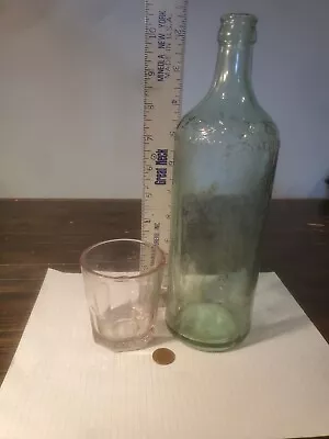 Vintage Manganese (Purple Glass) Pullman Whiskey Highball Glass W/MOXIE Bottle • $30