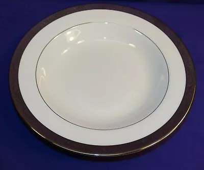 Mikasa Fine China Crown Jewel Platinum 9  Rimmed Soup Bowl Ak026 • $14.99