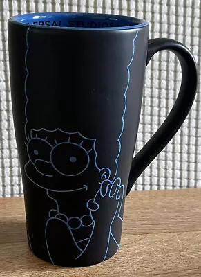 The Simpsons Marge Tall Mug Matte Black Universal Studios Double Sided • £10.95