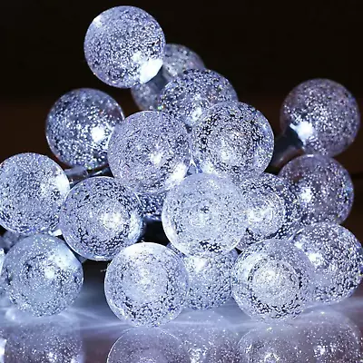£6.99 • Buy 100LED Solar Powered Bulb String Lights Garden Outdoor Crystal Ball Solar Lights