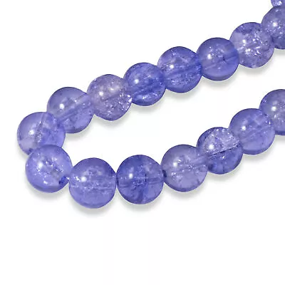 50 Alexandrite Crackle Glass Beads 8mm Round Perfect For Jewelry Making • $3.97