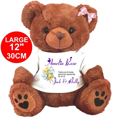 £12.99 • Buy Personalised Teddy Bear Brown 30cm/12   Bridesmaid Flower Girl  Wedding 