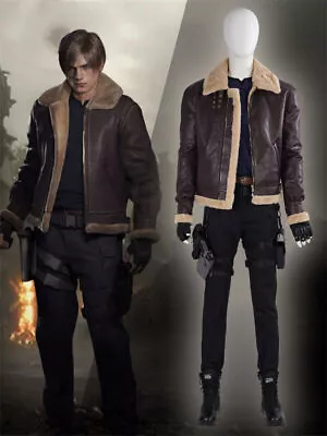 Cosplay Resident Evil 4 Remake Leon S. Kennedy Costume Jacket Mens Halloween Lot • $271.40