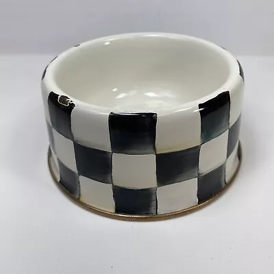 Mackenzie Childs Small Enamel Pet Food Bowl Courtly Check 5.5” Dog Cat • $32