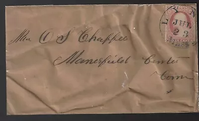 1850's Lynn Mass Cover To Mansfield Ctr Ct • $20