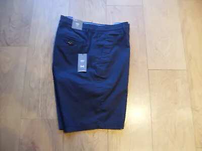 M & S Mens Super Lightweight Chino Shorts- Navy Blue -active Waist - W38  - Bnwt • £13.99