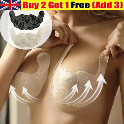 Women Invisible  Adhesive Bras Lace Strapless Backless Lace Stick-On Bra UK • £3.39