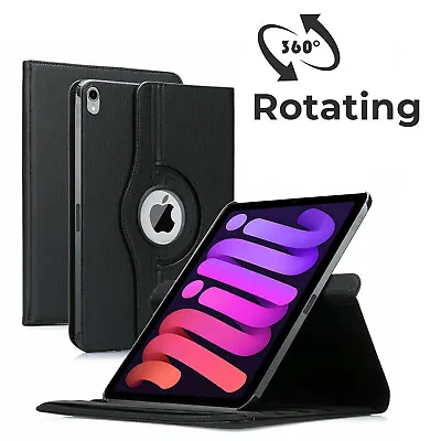 Case IPad Mini 6th Generation 8.3  2021 Magnetic Flip Stand 360° Rotating Cover • £3.78